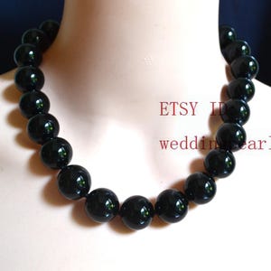 Large Black Onyx necklace, 18mm black bead necklace,agate choker necklace,men necklace,heavy necklace,real stone necklace,statement necklace