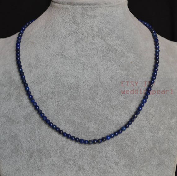 Necklace Seed Beads Miyuki - Lava Diffuser Beads - Navy Blue Necklace -  Ruby Lane