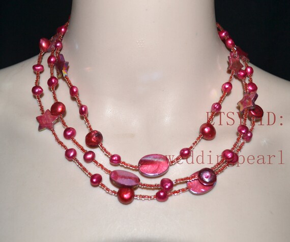 Valentine Red- Glass Gem Statement Necklace
