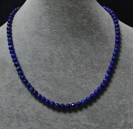 ambición Variedad mirar televisión Collar de lapislázuli natural collar de cuentas azules de 6 - Etsy España