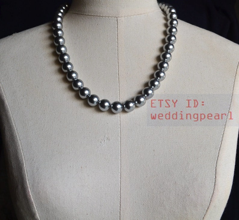 mother necklace,statement necklace bridesmaids necklace larger gray pearl necklaces 12mm mother of pearl necklaces big pearl necklaces