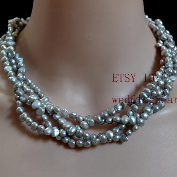 Grey Peal Necklace main image 1