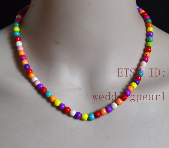 Light Up Rainbow Beads LED Party Necklace | FlashingBlinkyLights