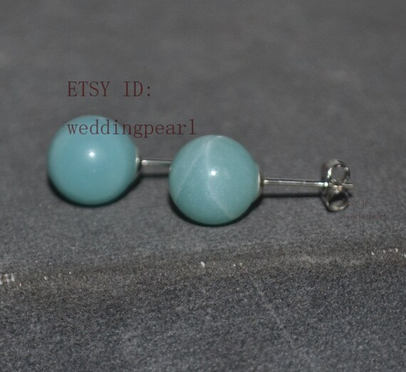 Light blue stone earrings deals