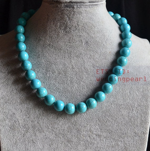 Genuine Natural Kingman Turquoise Beaded Necklace, Blue Green Turquoise  Necklace, 6mm Gemstone Boho Choker Necklace, Women Turquoise Jewelry - Etsy  UK