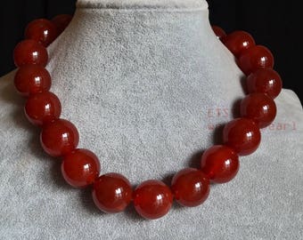 Large red bead best sale necklace