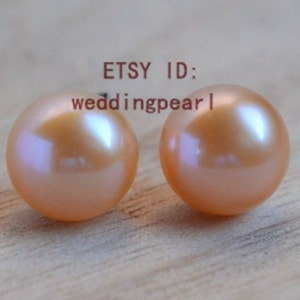 Pink Pearl Earrings, freshwater pearl Stud Earring, Pearl Earrings, 7-7.5mm pink Pearl Stud, sterling silver earrings,real pearl earrings