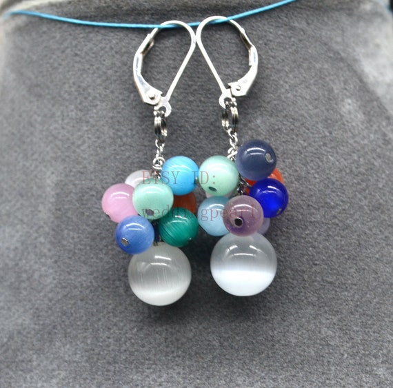 Cats eye stone best sale earrings