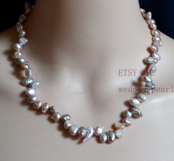 8.5mm x 9.5mm Lavender Freshwater Pearl Necklace Double Strand | American  Pearl
