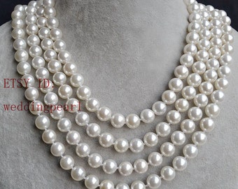 long pearl necklace, 80 inch 10mm off white mother of pearl necklace, statement necklace, fake pearl long necklace, white pearl necklace