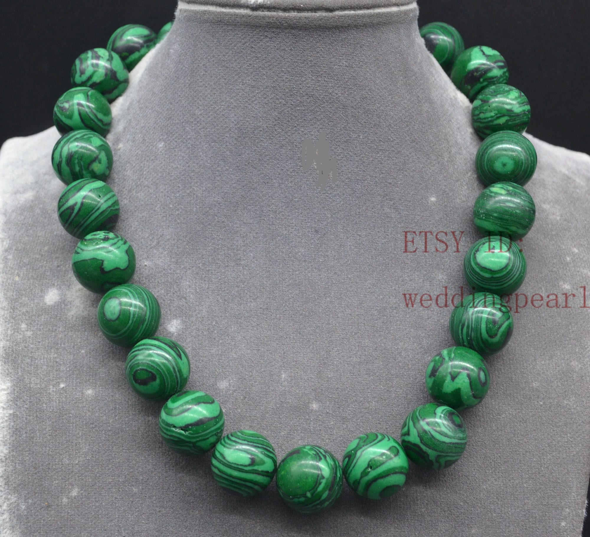 Plain Simple Western Jewelry Dark Forrest Green Imitation Malachite Round  10MM Bead Strand Necklace For Women Silver Plated Clasp 16 Inch - Yahoo  Shopping
