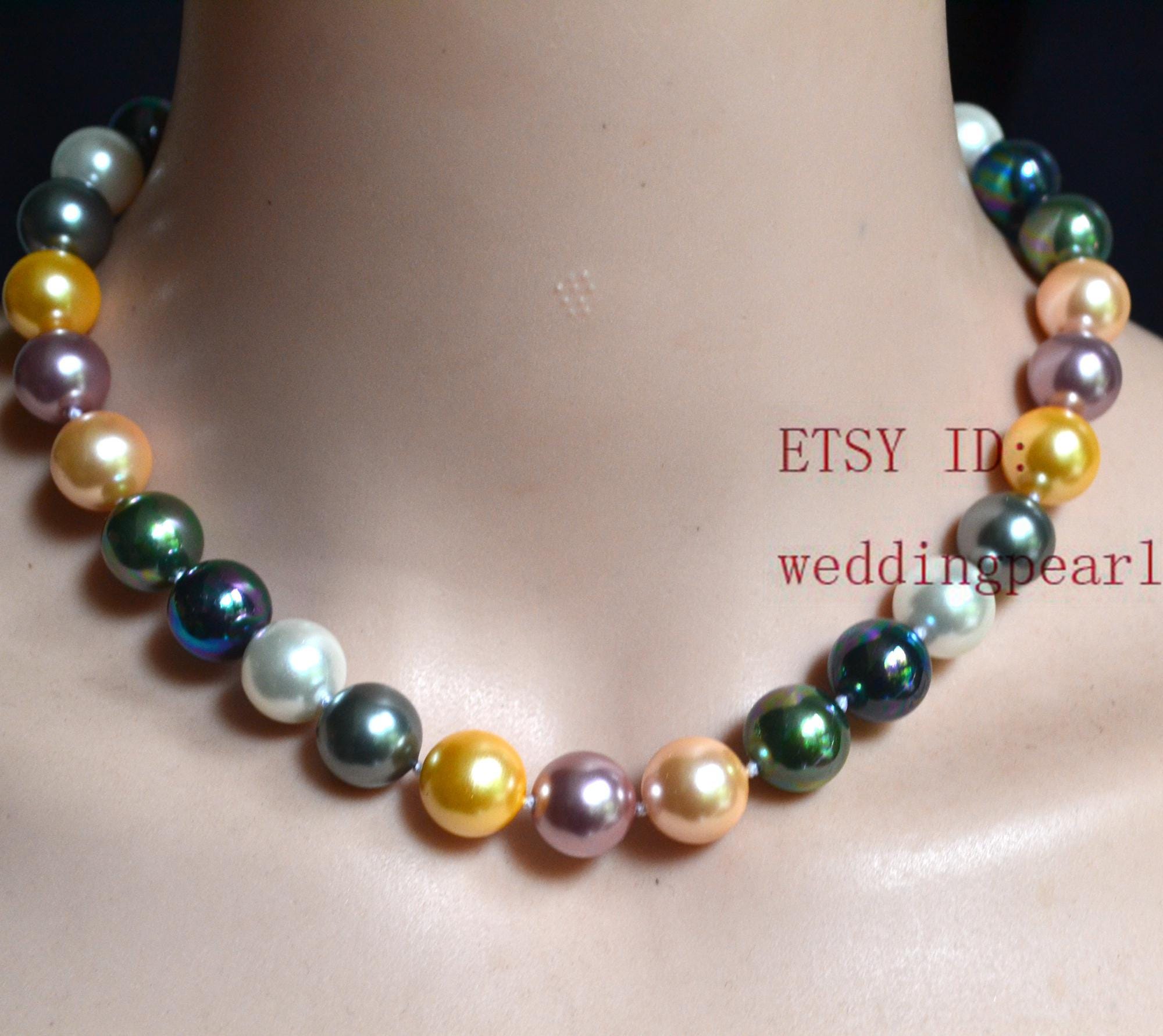 Collana Catena Da Donna Lunga Con Piccole Perle Colorate Intercalate. Catenina In Acciaio Placcato Oro O Argento. Collane Lunghe Donna Particolari. Gioielli A Catena In Acciaio (Argento Placcato - Foto 12