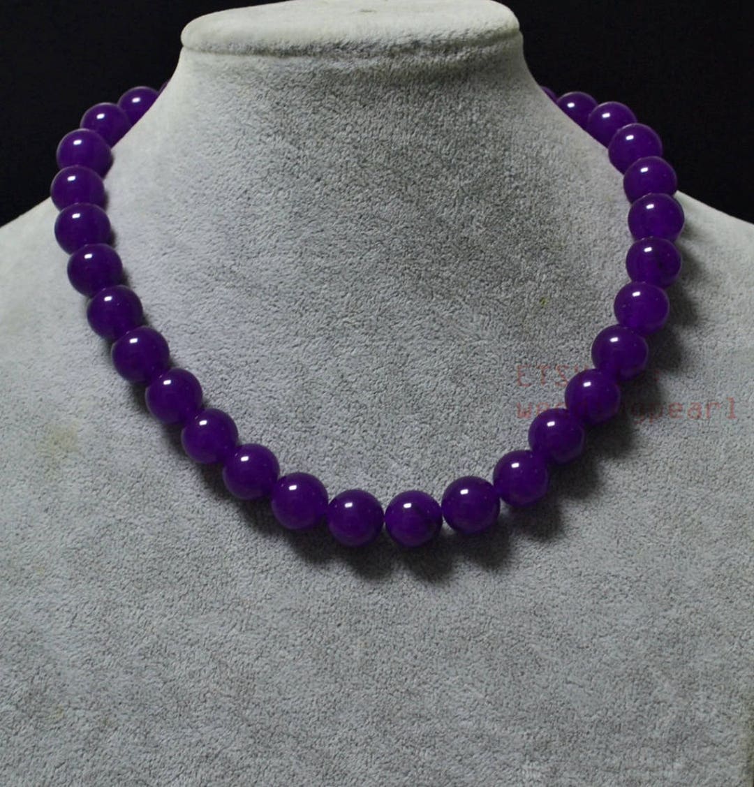 Purple & Gold Kenyan Beaded Necklace Set – Ankara Delights