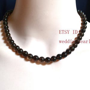 8mm/12mm brown quartz necklace, beautiful quartz necklace, women necklace,statement necklace, single strand brown bead necklace
