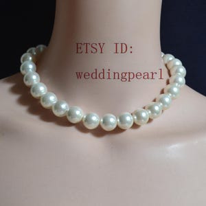 larger pearl necklaces, 14mm mother of pearl necklaces,fake pearl necklace, big pearl necklace, bridesmaids necklace,bride necklace