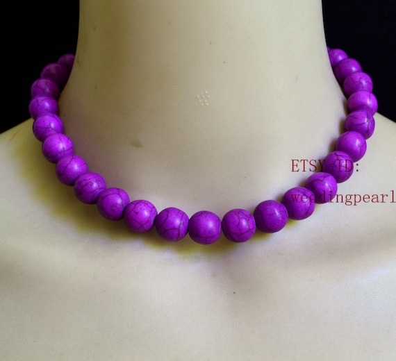Purple turquoise necklace deals