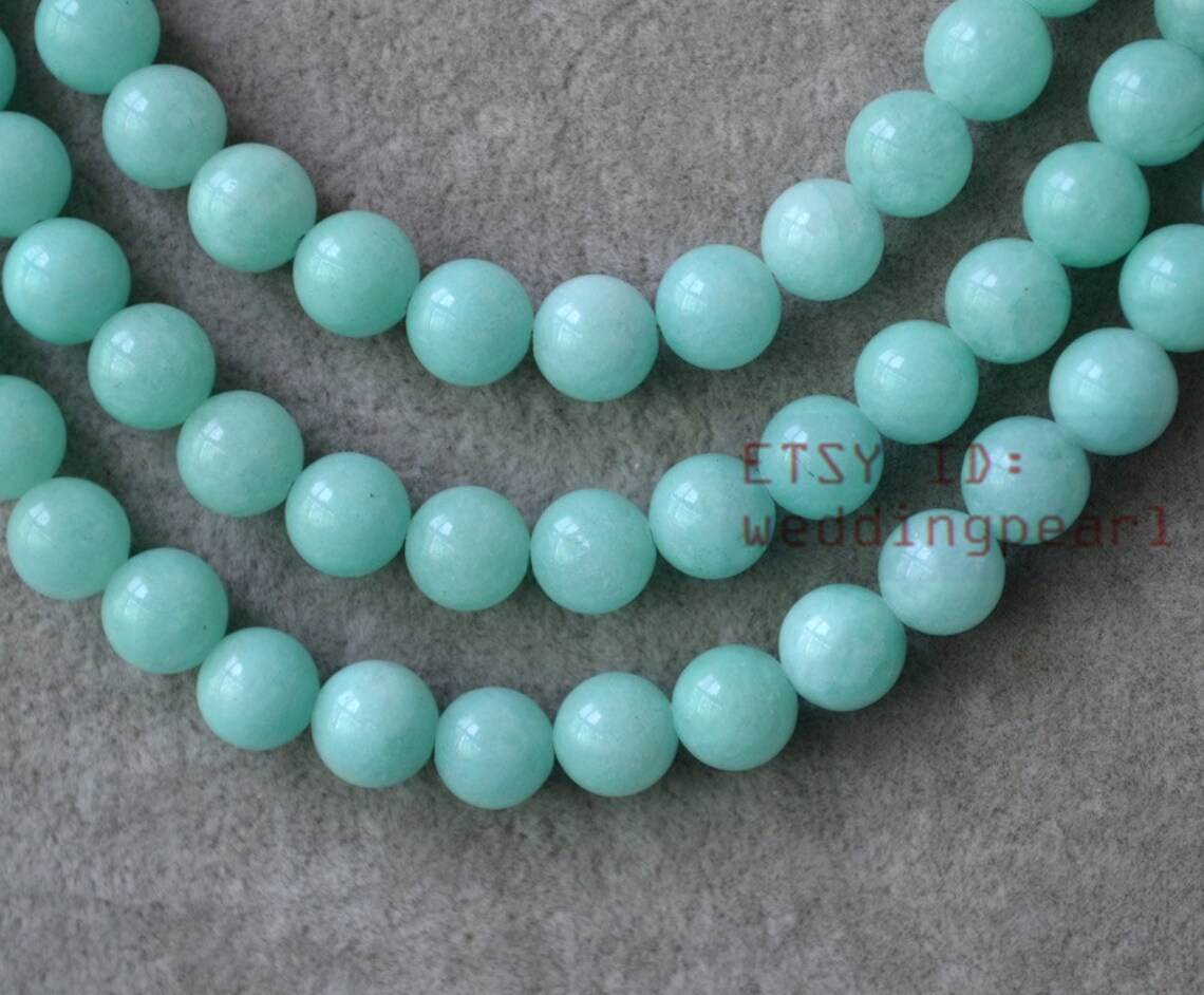 Mint blue Necklacelight blue jade necklace3 row baby blue Etsy