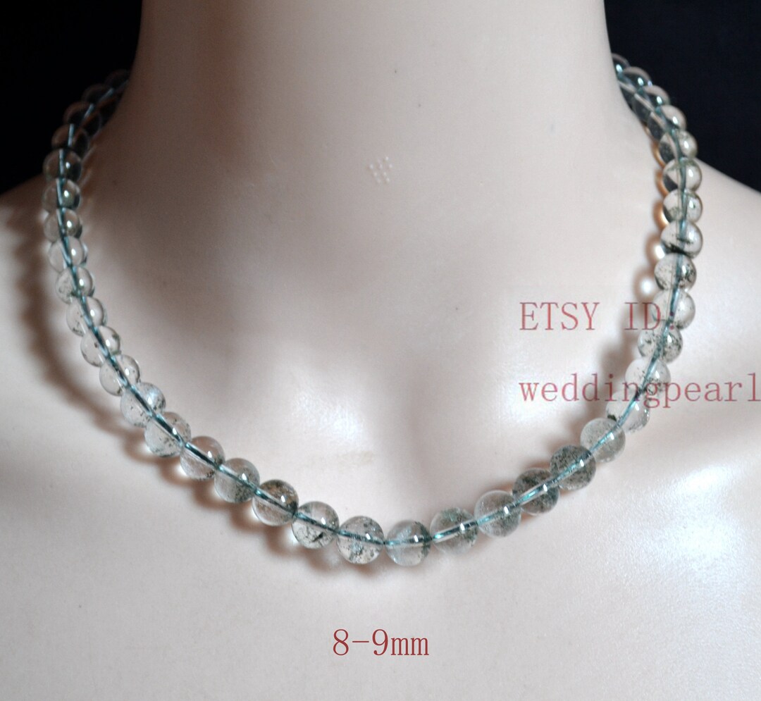Natural Phantom Garden Quartz Necklace,chorite Quartz Beads Necklace