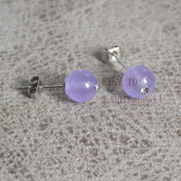 Purple Jade Earrings Etsy