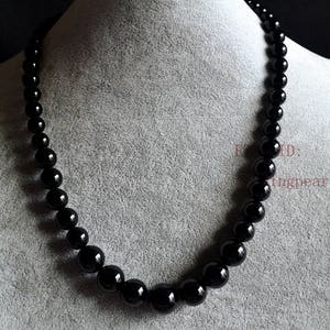 black gradually necklace, single strand agate necklace, real agate bead necklace,wedding necklace,statement necklace,black agate necklace