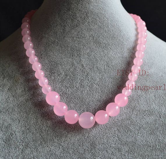 Pink cheap jade necklace