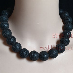 Earth Energy Healing Necklace,LAVA MEN NECKLACE, Volcanic Lava Stone Necklace, Natural Healing Stone Necklace, Men&#39;s Big Necklace
