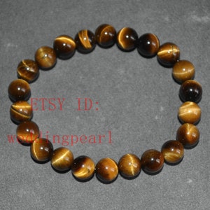 8mm natural tiger&#39;s-eye stone bracelet, stretchy bracelet, HEALING bracelet, Disperse Negative Energy, Positive Thinking,real stone bracelet