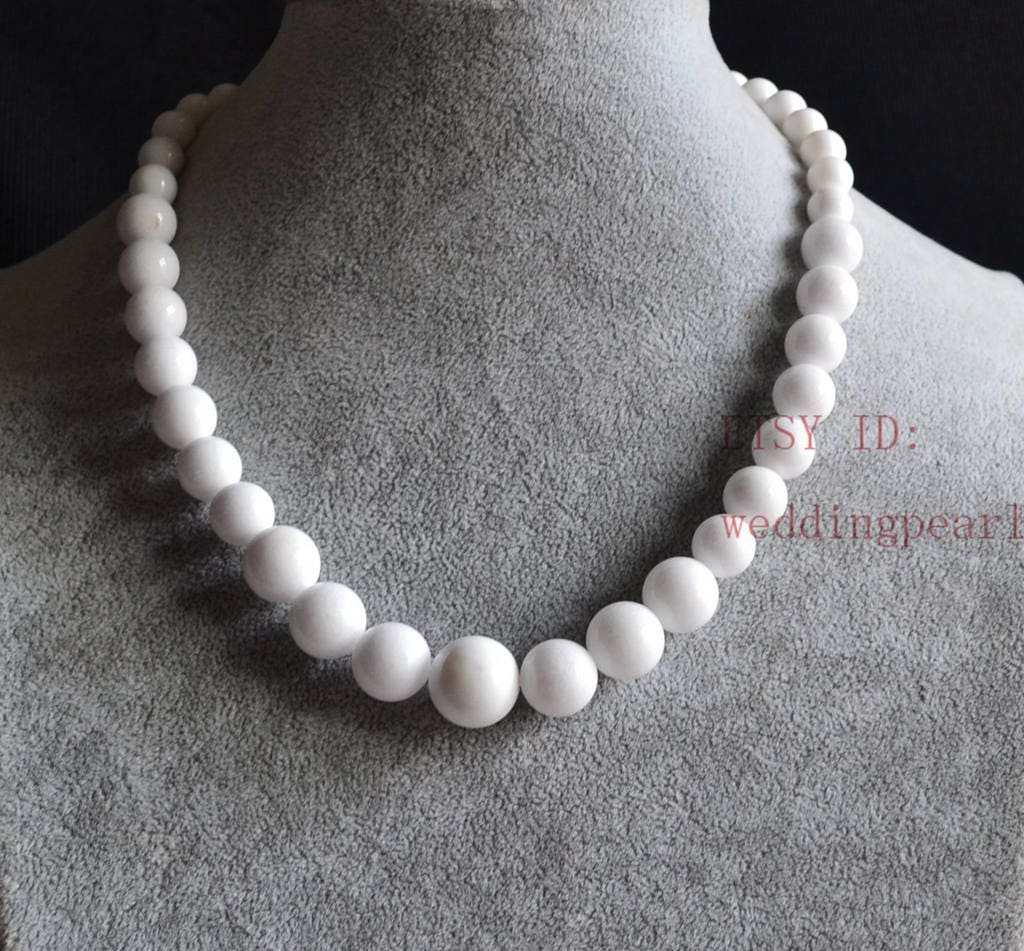 Pure White Gradually Necklace Single Strand White Shell Necklace