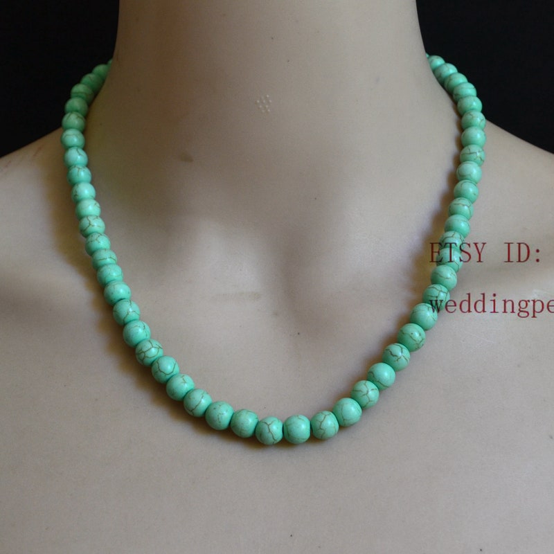 Jazz Chunky Beaded Necklace - Mint Green main image 0