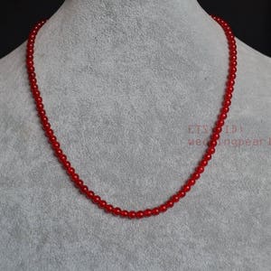 4,5 mm kleine rode jade ketting, rode kralen ketting, halfedelsteen ketting, zoete stenen ketting, vrouwen ketting, kinderketting