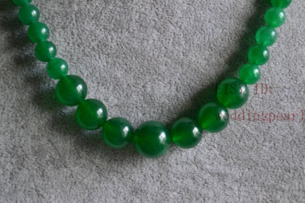 Collar De Cuentas De Jade Verde Con Colgante (6 Mm, 17 Pulgadas) - México
