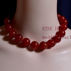 so big red agate necklace, 18 mm red bead necklace, agate choker necklace,women necklace, heavy necklace, real stone necklace