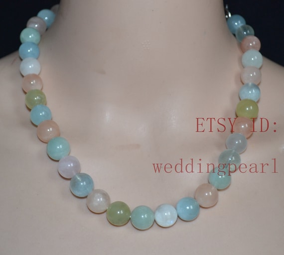 Morganite bead necklace deals