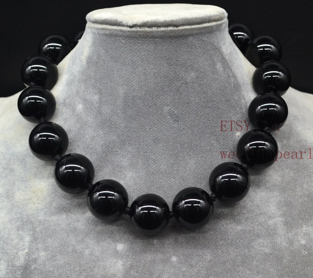 ■VINTAGE HOLLYWOOD■ Black Stone Beads Necklace VH2478NE07 il_340x270.4732889136_1vjx.jpg