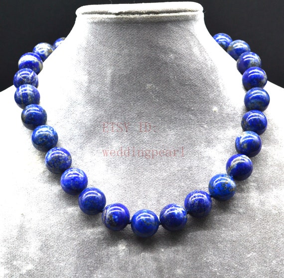 Large Natural Lapis Lazuli Necklace, Big Navy Blue Bead Necklace,semi  Precious Stone Necklace, Sweet Stone Necklace, Statement Necklace - Etsy