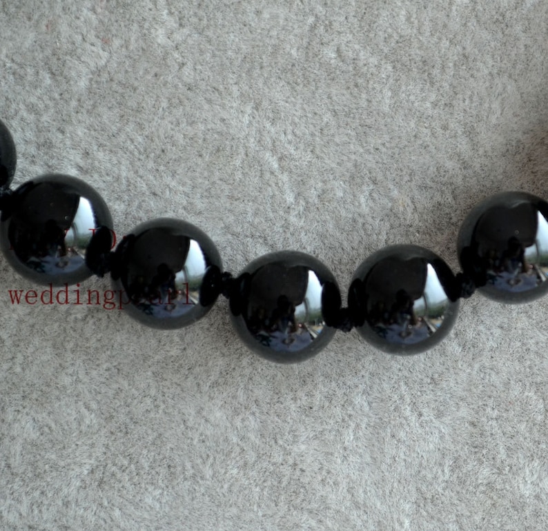 12mm black stone necklaces,single black bead necklace,round agate necklaces,mother necklace,wedding jewelry black agate necklaces
