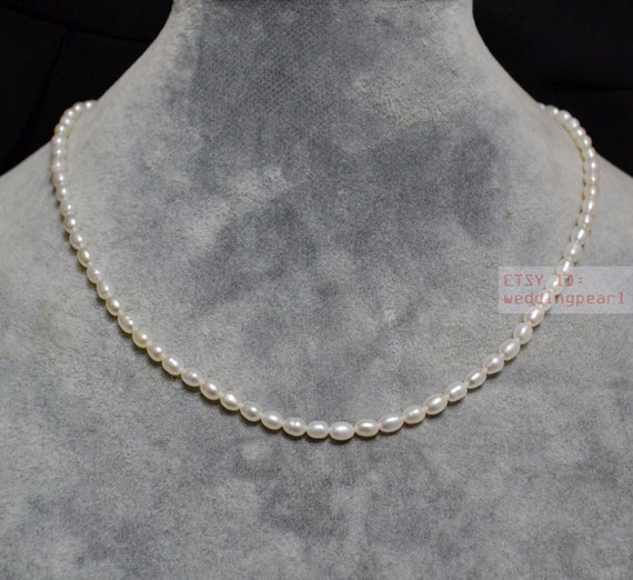 Sterling Silver Floating Pearl Necklace 16 Inch