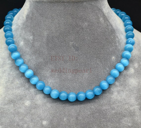 Sky blue sale beads necklace