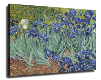 Van Gogh Irises Canvas Wall Art Famous Floral Painting Post Impressionist Poster Botanical Nature Print Vintage Living Room Home Decor