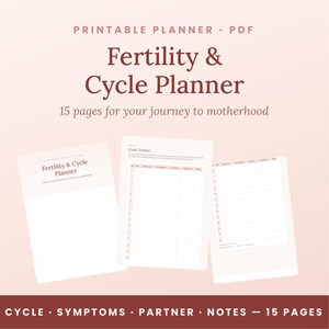Planificador de fertilidad, diario para intentar concebir, registro de ovulación (PDF)