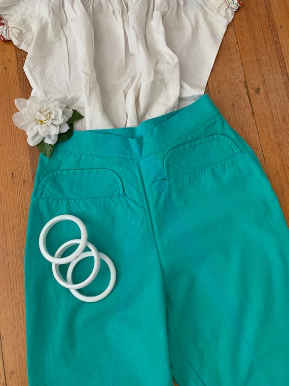 High Waisted Vintage 50’s Green Pedal Pushers Size