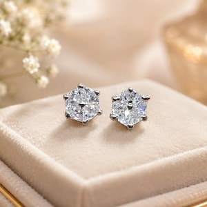 Lab Trilliant Diamond Earring made to last, new piercing surgical steel stud 9MM