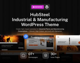 Industry & Manufacturing Factory WordPress Theme, Industrial Business, Engineering Company, Elementor Template – Hubsteel