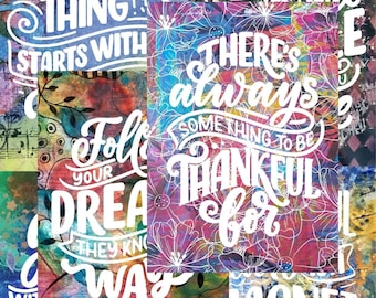 Set of 6 Wall Prints-Unframed-A2 size of inspirational thoughts - Set 2