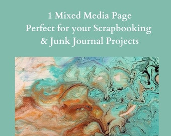 Mixed media background for junk journals, scrapbooks and mixed media