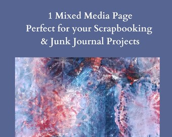 Mixed media background for junk journal page, scrapbook page and mixed media page