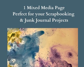 Mixed media background for junk journals, scrapbooks and mixed media