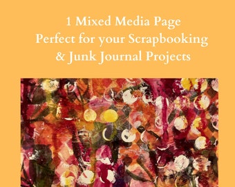 Mixed media background for junk journals, scrapbooks and mixed media