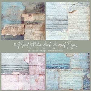 12 x 12 inch Junk journal paper scrapbook paper digital junk journal papers for scrapbook junk journal kits mixed media junk journal
