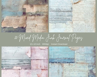 12 x 12 inch junk journal papier plakboek papier digitale junk journal papieren voor plakboek junk journal kits mixed media junk journal